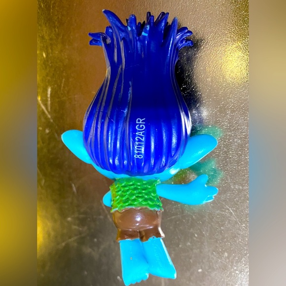 TROLLS WORLD TOUR BRANCH TROLL BLUE PVC COLLECTIBLE FIGURE DREAMWORKS 4” - Picture 3 of 7